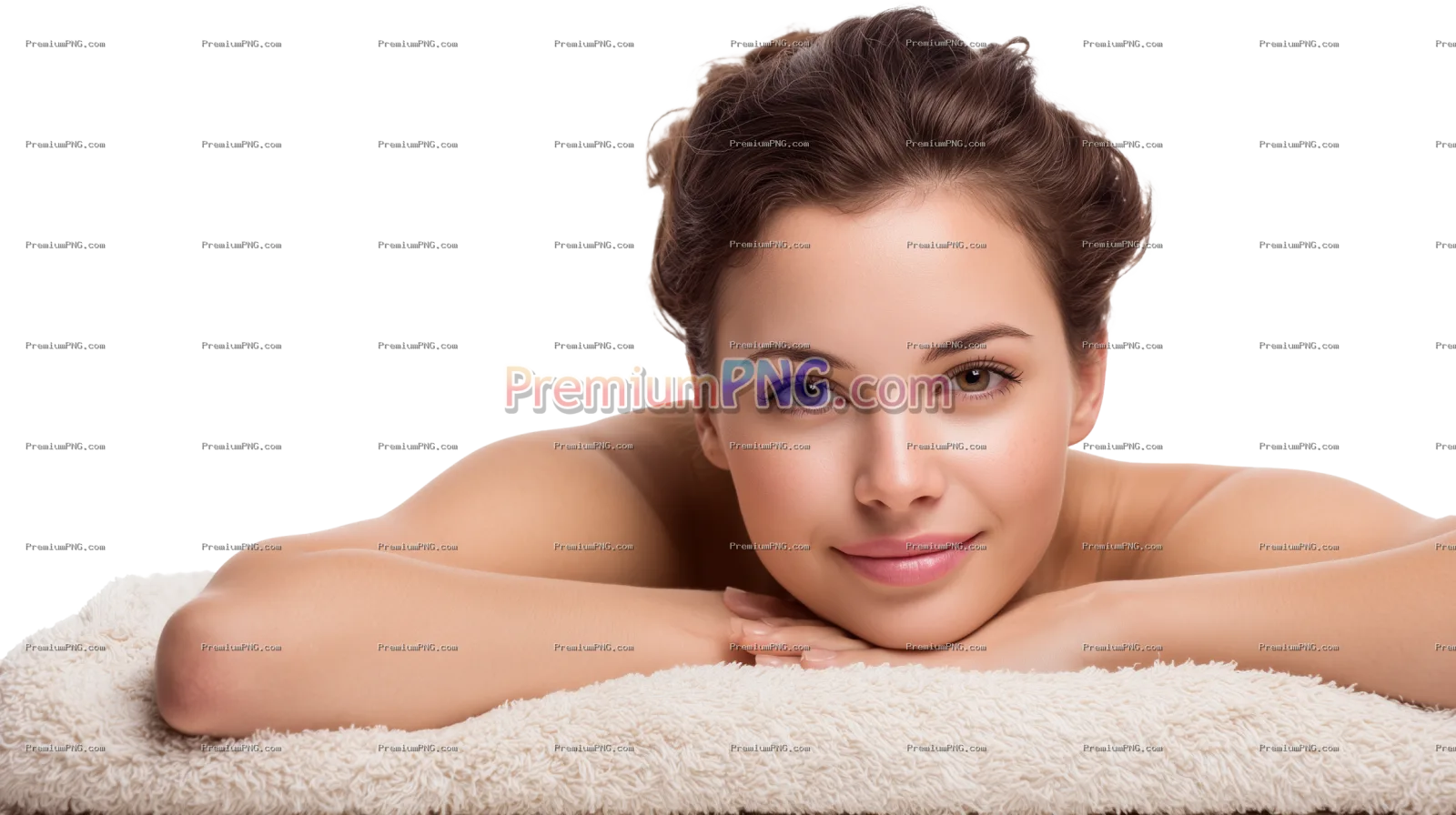 Young Woman Relaxing on Massage Table at Spa – Wellness Treatment Transparent PNG