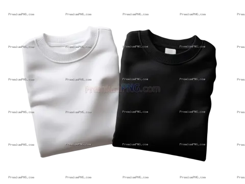 a mockup style flatlay of two blank folded sweatshirts