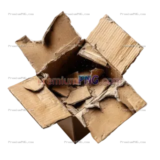 Related image: A stunning image of damaged cardboard box on white background, destroyed in shipping