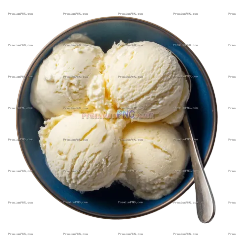 a top down photo of a bowl of french vanilla ice cream
