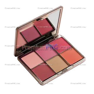 Related image: A vibrant makeup palette featuring various shades of blush and lip colors in a sleek, modern