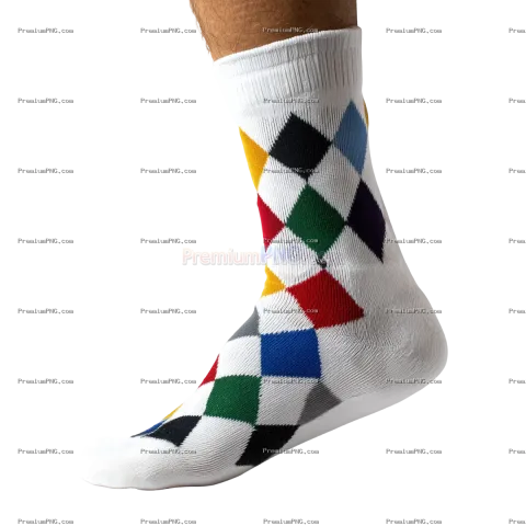 Argyle sock. white or transparent background