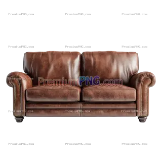 Related image: Brown Leather Chesterfield Sofa Isolated on Transparent Background