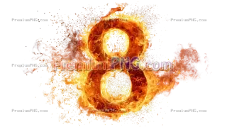 Related image: Burning Number 8 with Realistic Fire Flames