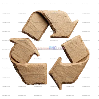 Related image: Cardboard recycling symbol isolated on transparent background