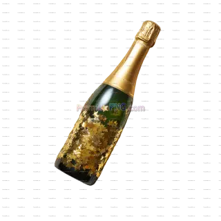 Related image: Champagne Bottle with Gold Confetti and Stars PNG | Transparent Background