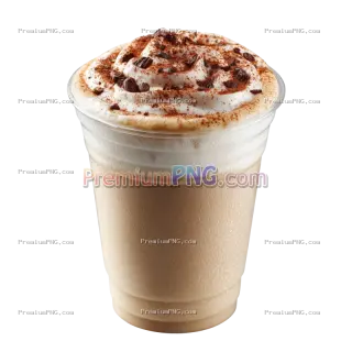 Related image: Coffee with milk or cappuccino with cinnamon in a plastic cup take away isolated