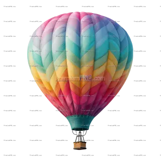 Related image: Colorful hot air balloon isolated on transparent PNG background image perfect for travel-themed illu
