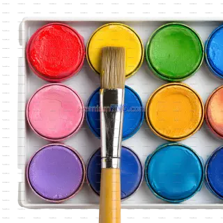 Related image: Colorful Paint Set with Brush on Transparent Background | PNG Graphic