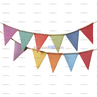 Related image: Colorful Party Bunting Decoration for Festive Events and Celebrations on Transparent Background