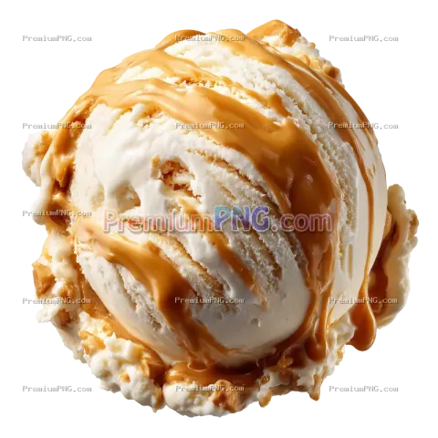 Cream Ice Cream Scoop with Dulce de Leche Swirl