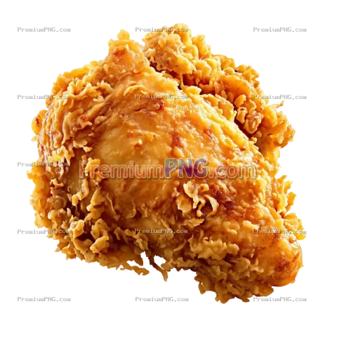 Crispy fried chicken isolated on transparent background image perfect for food-themed illustrations