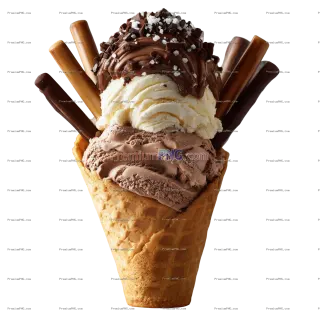 Related image: Double Cone Ice Cream with Chocolate Sticks – Delicious Frozen Dessert
