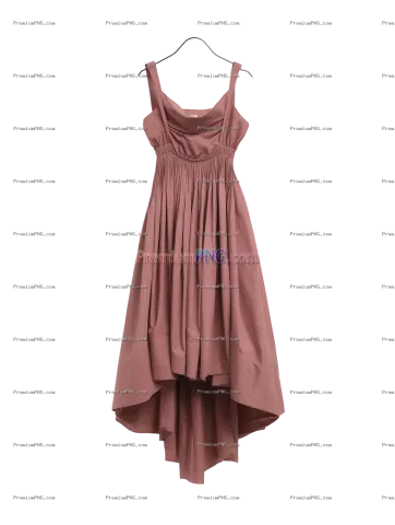 Dusty Rose Sleeveless Asymmetrical Maxi Dress on Transparent Background