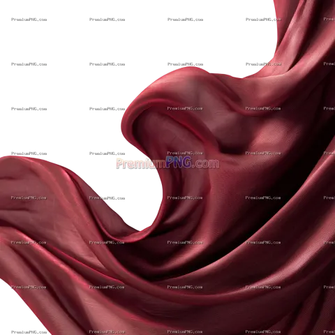 Elegant Crimson Draped Fabric with Captivating Sheen PNG
