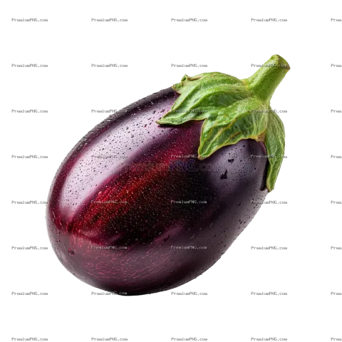 fresh aubergine in transparent background