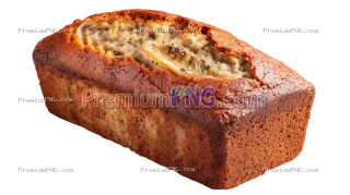 Related image: Fresh Banana Bread on Transparent Background