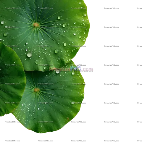 Fresh Green Lotus Leaf with Water Droplets PNG, WEBP, JPG