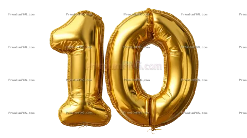 Gold balloon Number ten balloon