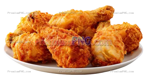 Golden Fried Chicken Drumsticks Platter | Transparent PNG Stock Image