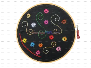 Related image: Hand embroidery specimen on wooden hoop