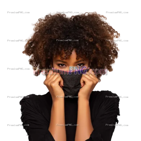 Happy Black Woman Removing Face Mask | Post Pandemic Transparent PNG