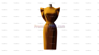 Related image: vintage fashion dress, sleeveless midi dress, solid color, 3D render, classic silhouette, elegant an
