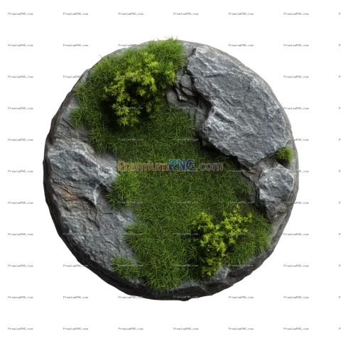 Lush Green Grass Growing on Rocky Surface – Natural Ground Cover Texture