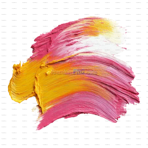Pink and Yellow Brush Stroke PNG on Transparent Background