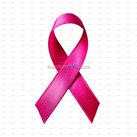 Pink Ribbon for Breast Cancer Awareness on Transparent Background