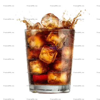 Related image: Refreshing cola beverage with ice cubes isolated on white background