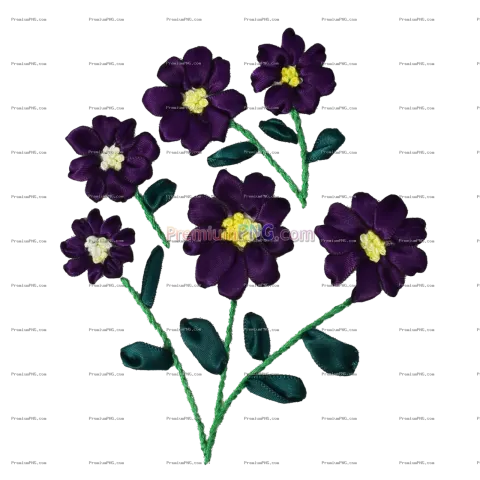 Ribbon embroidery flower cut