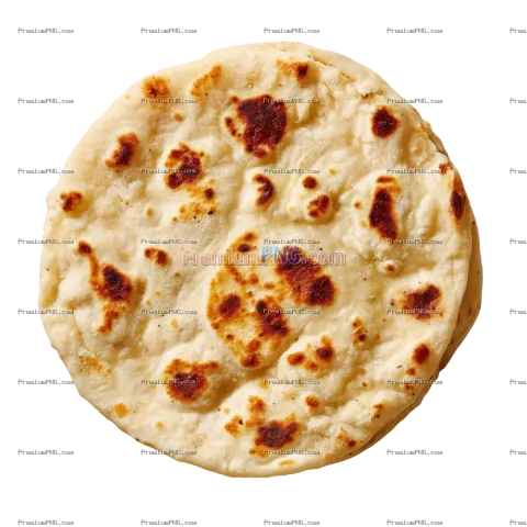 Top-Down Mexican Flour Gordita PNG with Transparent Background