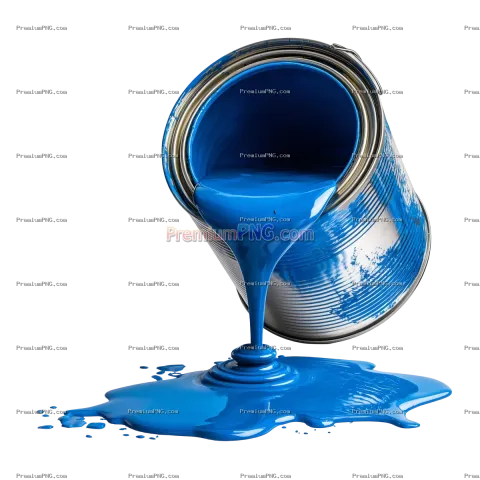 Vibrant Blue Paint Pouring PNG JPG WEBP | Transparent Background Stock Image