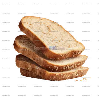 Related image: Whole grain bread slices isolated on transparent PNG background