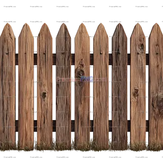 Related image: Wooden picket fence section isolated on transparent background